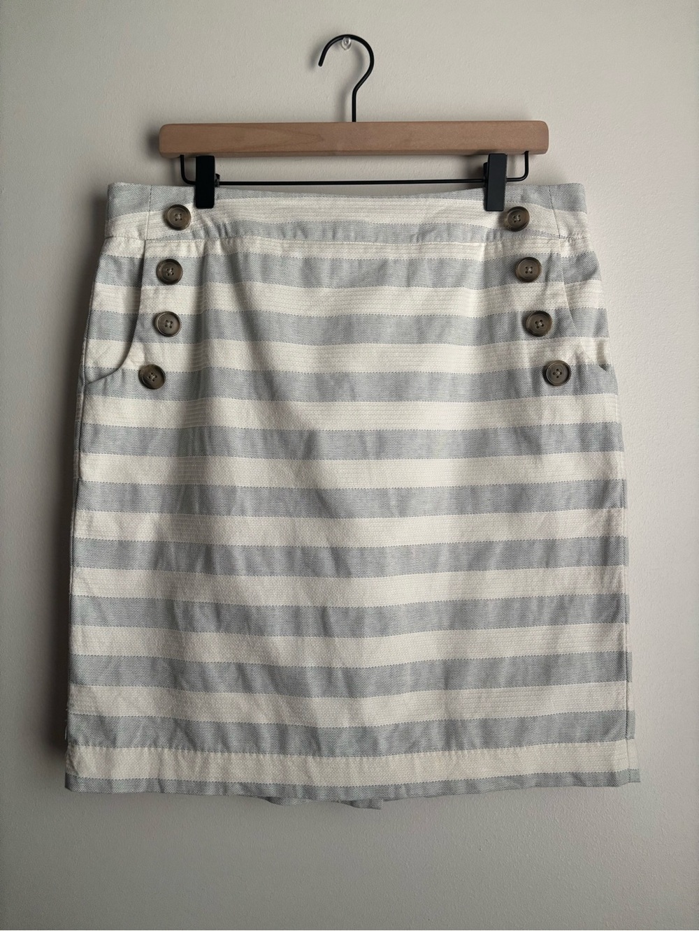 LOFT Striped Sailor Pencil Skirt Size 12 Coastal Nautical Preppy
